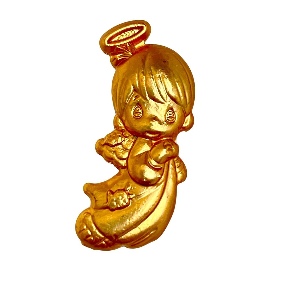 Precious Moments Gold Tone Angel Lapel Pin Brooch With Safety Clasp 10$